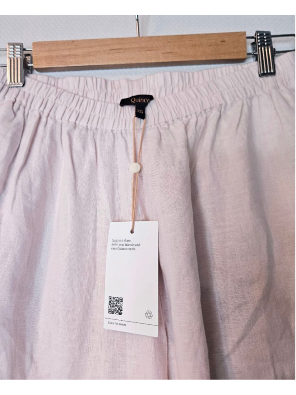 Quince 100% Egyptian Linen Pale Pink Pajama Lounge Casual Pants NWT Sz XS - Picture 4 of 7
